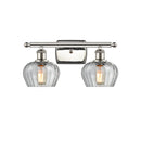 Fenton Bath Vanity Light shown in the Polished Nickel finish with a Clear shade