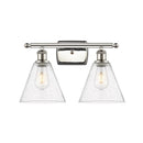 Ballston Cone Bath Vanity Light shown in the Polished Nickel finish with a Seedy shade