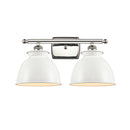Adirondack Bath Vanity Light shown in the Polished Nickel finish with a Glossy White shade