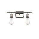 Bare Bulb Bath Vanity Light shown in the Polished Nickel finish