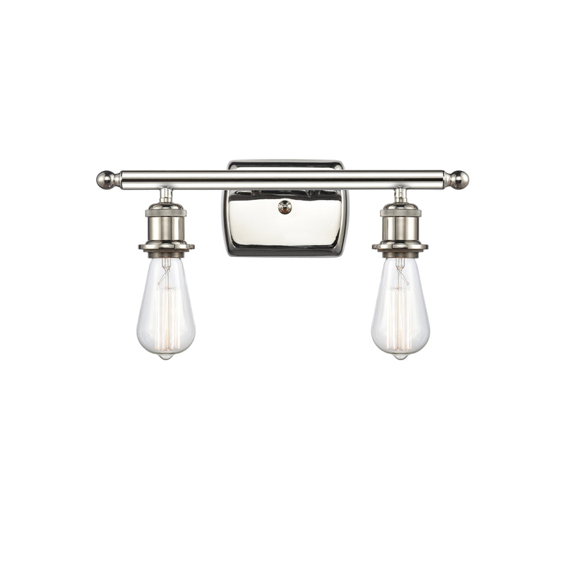 Bare Bulb Bath Vanity Light shown in the Polished Nickel finish