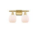 Belfast Bath Vanity Light shown in the Satin Gold finish with a Matte White shade