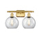 Athens Bath Vanity Light shown in the Satin Gold finish with a Clear shade