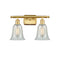 Hanover Bath Vanity Light shown in the Satin Gold finish with a Mouchette shade