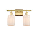 Hadley Bath Vanity Light shown in the Satin Gold finish with a Matte White shade