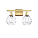 Waverly Bath Vanity Light shown in the Satin Gold finish with a Clear shade