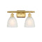 Castile Bath Vanity Light shown in the Satin Gold finish with a White shade