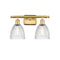 Castile Bath Vanity Light shown in the Satin Gold finish with a Clear shade