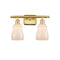 Ellery Bath Vanity Light shown in the Satin Gold finish with a White shade