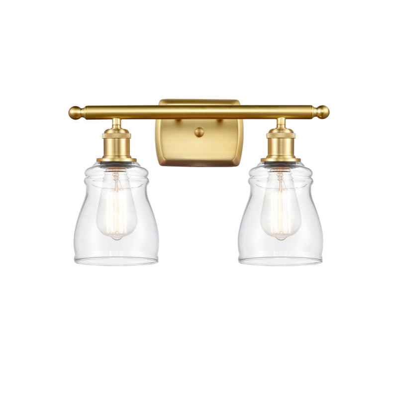 Ellery Bath Vanity Light shown in the Satin Gold finish with a Clear shade