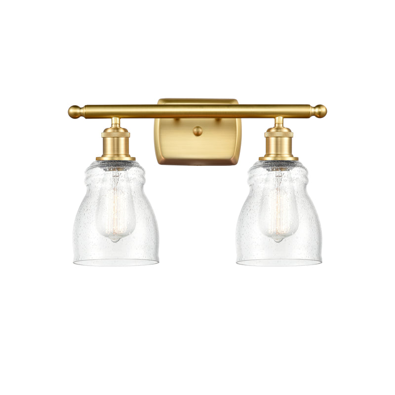 Ellery Bath Vanity Light shown in the Satin Gold finish with a Seedy shade