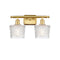 Niagra Bath Vanity Light shown in the Satin Gold finish with a Clear shade