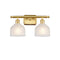 Dayton Bath Vanity Light shown in the Satin Gold finish with a White shade