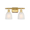 Brookfield Bath Vanity Light shown in the Satin Gold finish with a White shade