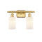 Clymer Bath Vanity Light shown in the Satin Gold finish with a Matte White shade