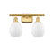 Eaton Bath Vanity Light shown in the Satin Gold finish with a Matte White shade