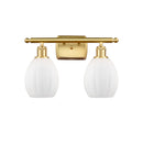 Eaton Bath Vanity Light shown in the Satin Gold finish with a Matte White shade