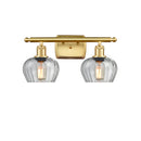 Fenton Bath Vanity Light shown in the Satin Gold finish with a Clear shade
