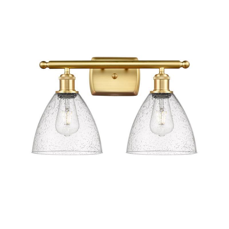 Ballston Dome Bath Vanity Light shown in the Satin Gold finish with a Seedy shade