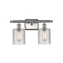 Cobbleskill Bath Vanity Light shown in the Brushed Satin Nickel finish with a Clear shade