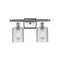 Cobbleskill Bath Vanity Light shown in the Brushed Satin Nickel finish with a Clear shade