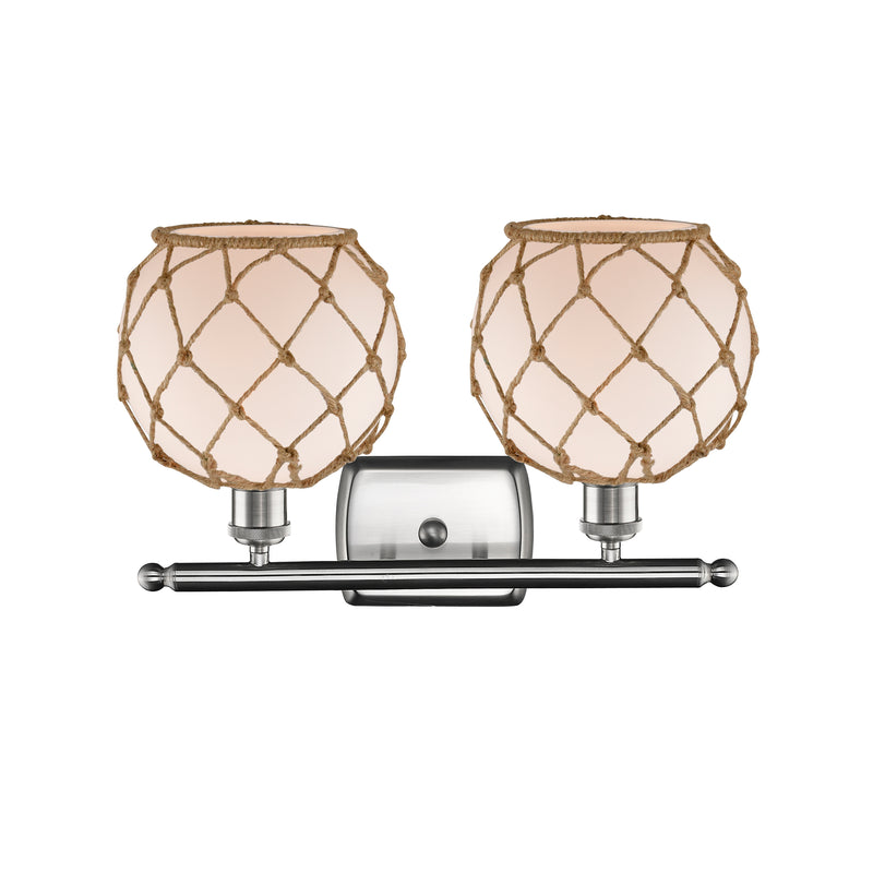 Innovations Lighting Farmhouse Rope 2 Light Bath Vanity Light Part Of The Ballston Collection 516-2W-SN-G121-8RB-LED