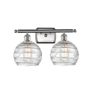 Deco Swirl Bath Vanity Light shown in the Brushed Satin Nickel finish with a Clear shade