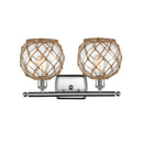 Innovations Lighting Farmhouse Rope 2 Light Bath Vanity Light Part Of The Ballston Collection 516-2W-SN-G122-8RB-LED