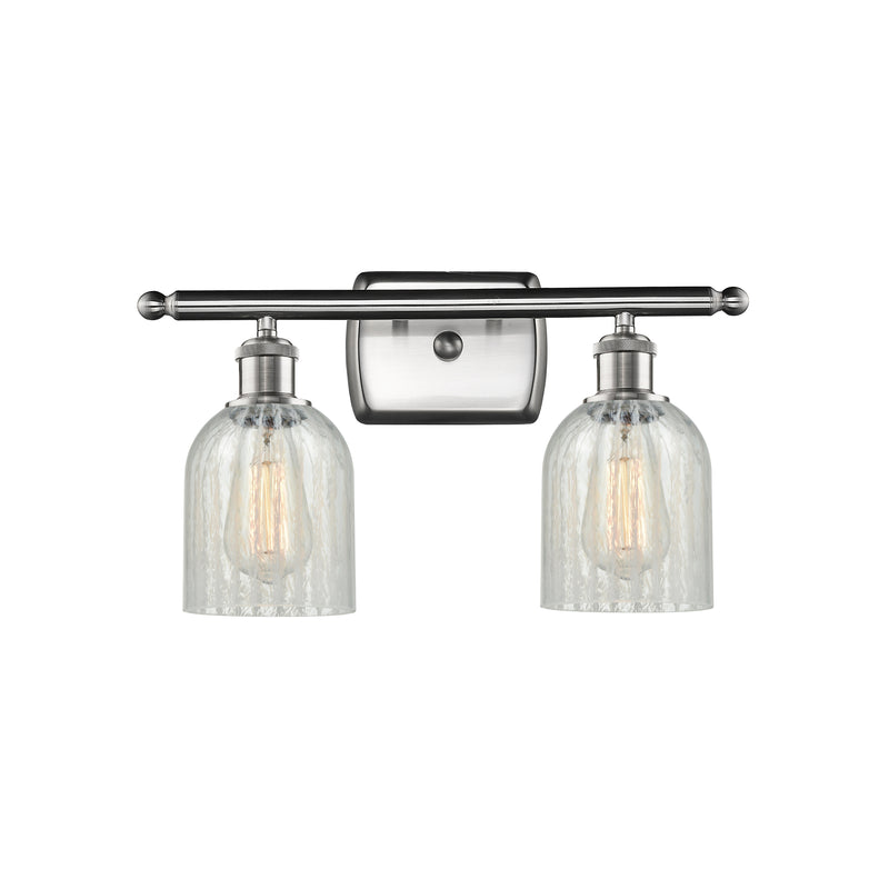 Caledonia Bath Vanity Light shown in the Brushed Satin Nickel finish with a Mouchette shade