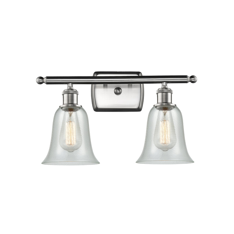 Hanover Bath Vanity Light shown in the Brushed Satin Nickel finish with a Fishnet shade