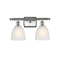 Castile Bath Vanity Light shown in the Brushed Satin Nickel finish with a White shade