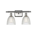 Castile Bath Vanity Light shown in the Brushed Satin Nickel finish with a Clear shade