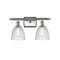 Castile Bath Vanity Light shown in the Brushed Satin Nickel finish with a Clear shade