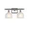 Dayton Bath Vanity Light shown in the Brushed Satin Nickel finish with a White shade