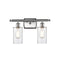 Clymer Bath Vanity Light shown in the Brushed Satin Nickel finish with a Clear shade