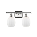 Eaton Bath Vanity Light shown in the Brushed Satin Nickel finish with a Matte White shade