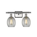 Eaton Bath Vanity Light shown in the Brushed Satin Nickel finish with a Clear shade