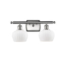 Fenton Bath Vanity Light shown in the Brushed Satin Nickel finish with a Matte White shade