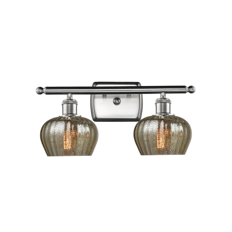 Fenton Bath Vanity Light shown in the Brushed Satin Nickel finish with a Mercury shade