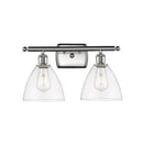 Ballston Dome Bath Vanity Light shown in the Brushed Satin Nickel finish with a Clear shade