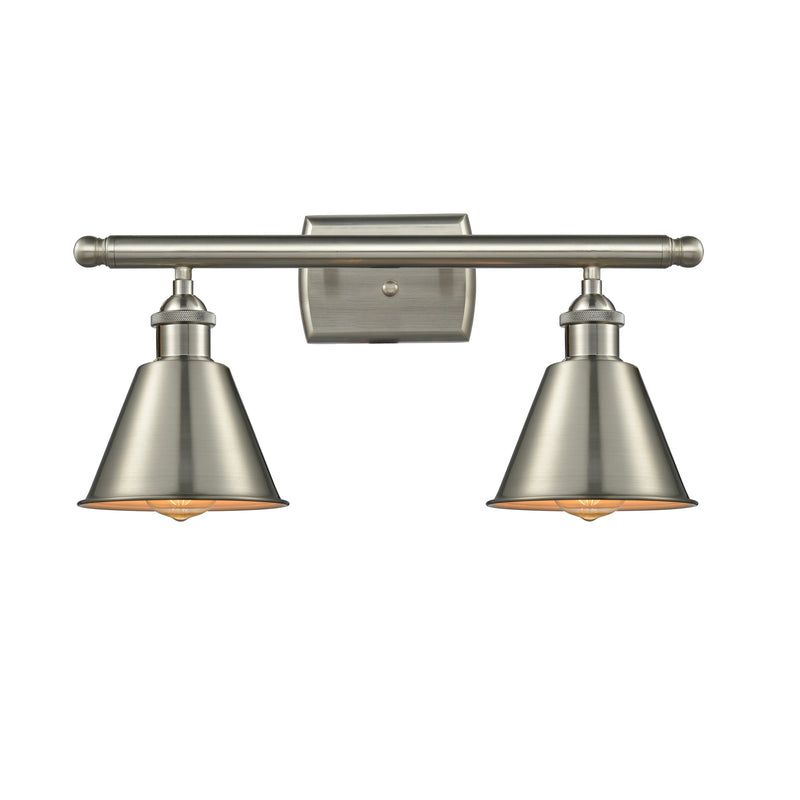 Smithfield Bath Vanity Light shown in the Brushed Satin Nickel finish with a Brushed Satin Nickel shade
