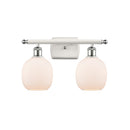 Belfast Bath Vanity Light shown in the White and Polished Chrome finish with a Matte White shade