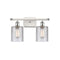 Cobbleskill Bath Vanity Light shown in the White and Polished Chrome finish with a Clear shade