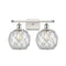 Farmhouse Rope Bath Vanity Light shown in the White and Polished Chrome finish with a Clear Glass with White Rope shade