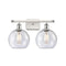 Athens Bath Vanity Light shown in the White and Polished Chrome finish with a Seedy shade