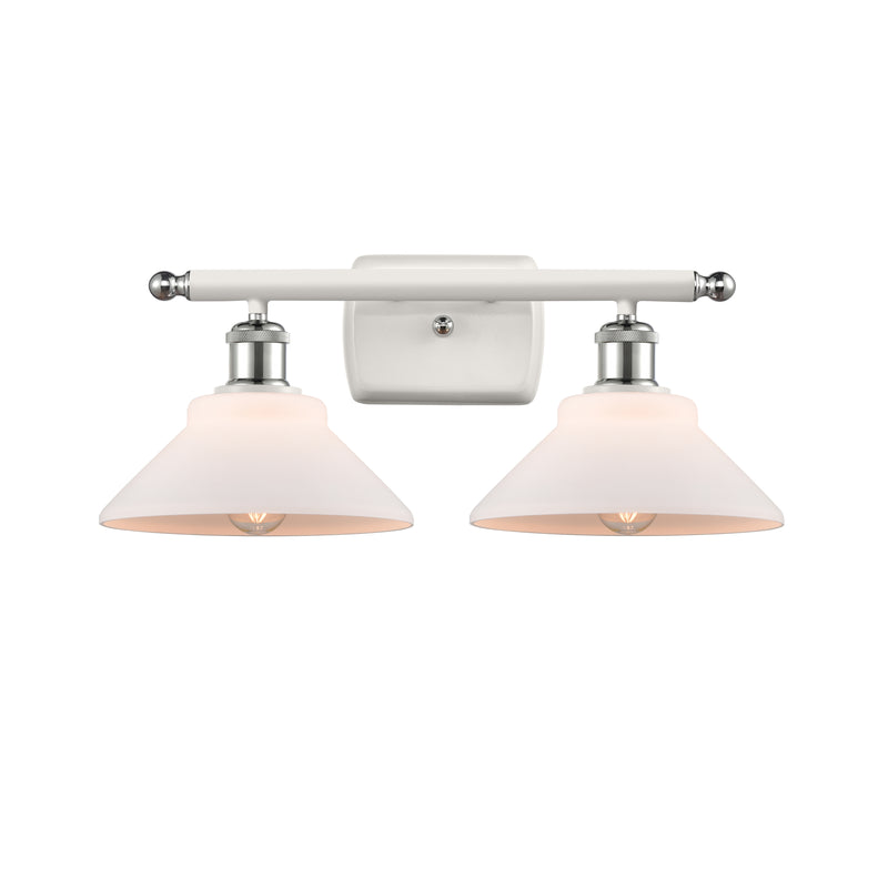 Orwell Bath Vanity Light shown in the White and Polished Chrome finish with a Matte White shade