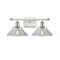 Orwell Bath Vanity Light shown in the White and Polished Chrome finish with a Clear shade