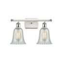 Hanover Bath Vanity Light shown in the White and Polished Chrome finish with a Mouchette shade