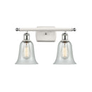 Hanover Bath Vanity Light shown in the White and Polished Chrome finish with a Fishnet shade