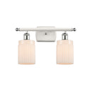 Hadley Bath Vanity Light shown in the White and Polished Chrome finish with a Matte White shade